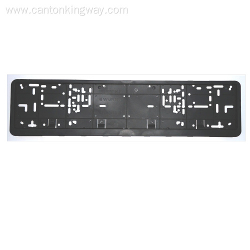 Car license plate frame with embossed chrome logo